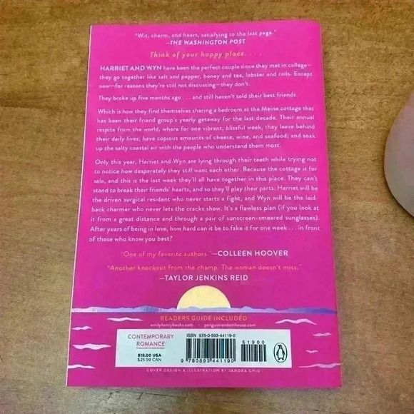 Rae Dunn Mama Bear mug with a new book Happy Place by Emily Henry. - Picture 5 of 5